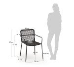 Chaise Ellen corde et acier galvanisé