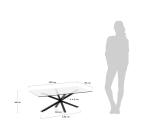 Table basse Argo 130 x 70 cm en verre et pieds noir