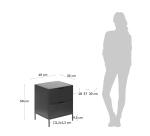 Table de chevet Shantay en acier finition noire 40 x 50 cm