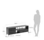 Meuble TV Shantay 1 porte et 1 tiroir en métal avec finition noire 150 x 50 cm