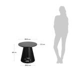 Table d’appoint Jeanette en bois de Mindy massif noir Ø 50 cm