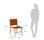 Chaise Calixta en cuir et bois de teck massif