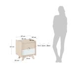 Nunila bedside table in ash veneer 40 x 46 cm