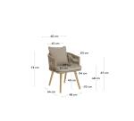 Chaise Hemilce - corde beige - pieds en bois d'acacia massif