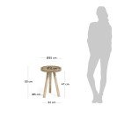 Table d'appoint ronde Glenda en bois massif de teck Ø 35 cm