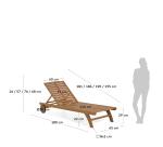 Bain de soleil Beila en bois massif d'eucalyptus