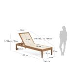 Bain de soleil Caterin - tissu - structure bois massif d'eucalyptus