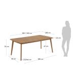 Table d'extérieur extensible Hanzel - bois massif d'eucalyptus L 183 (240) x P 100 cm