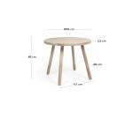 Mesa infantil redonda Dilcia de madera maciza de caucho Ø 55 cm