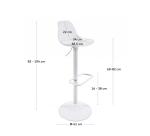 Tabouret Orlando-T en polyuréthane et acier H.60-82 cm