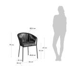 Chaise Yanet corde et pieds acier galvanisé