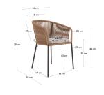 Silla Yanet de cuerda y patas de acero galvanizado