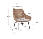 Abeli cord armchair in beige