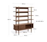 Étagère Carolin en bois plaqué de noyer 130 x 169 cm