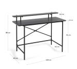 Bureau Galatia en mélaminé noir et pieds en métal laqué noir 120 x 60 cm