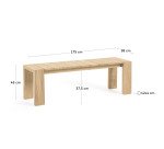 Banc d'extérieur Victoire - bois de teck massif - L 175 x P 38 x H 45 cm