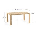 Table d'extérieur rectangle Victoire - bois de teck massif