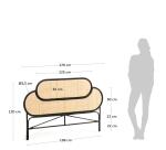 Lalita rotan hoofdeinde met zwarte afwerking, voor bedden van 160 cm