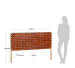 Tête de lit Calixta en bois de teck et cuir pour lit de 150 cm