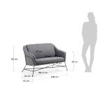 Canapé Brida 2 places 128 cm