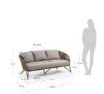 Canapé Branzie - 3 places- corde - structure galvanisé