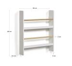 Estantería Gopi de madera maciza de pino acabado natural y blanco 50x60 cm