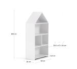Celeste kids’ little house shelf unit in white MDF 50 x 105 cm