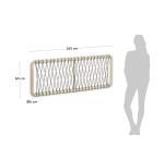 Cabecero Aberash de madera maciza de mindi y cuerda gris para cama de 160 cm