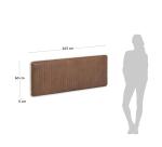 Cabecero Natesa de madera maciza de teca y piel para cama de 160 cm