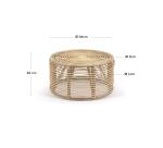 Table basse Kohana ronde en rotin finition naturelle Ø 66 cm