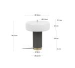 Lámpara de mesa Serenella de metal con acabado pintado blanco y verde