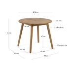 Mesa redonda Vilma de exterior de madera maciza de acacia Ø 90 cm