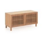 Meuble à chaussures Beyla 2 portes en chêne massif et placage de chêne 98,5 cm