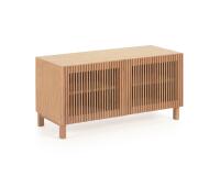 Beyla solid oak shoe cabinet with oak veneer, 98.5 cm