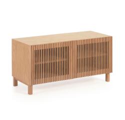 Zapatero Beyla con 2 puertas de madera maciza y chapa de roble 98,5 cm FSC 100%