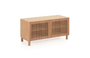 Beyla solid oak shoe cabinet with oak veneer, 98.5 cm