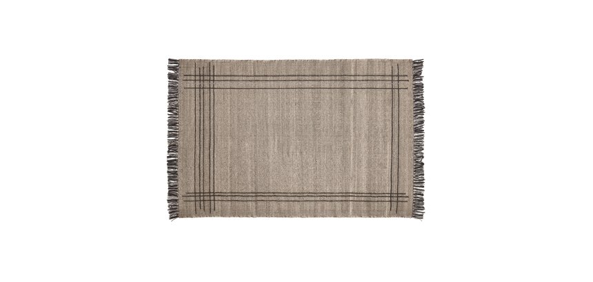 Tapis Eneo à franges beige et marron 160 x 230 cm