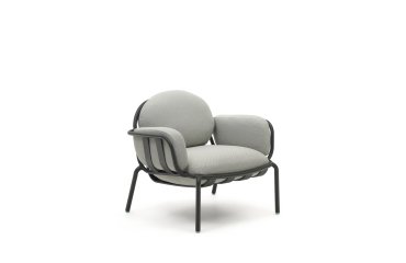 Joncols outdoor aluminium armchair with a powder coated grey finish