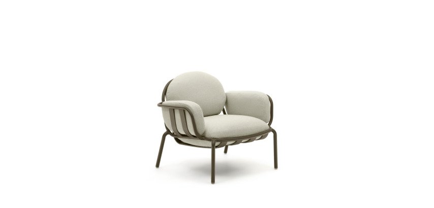 Joncols outdoor aluminium armchair with a powder coated green finish