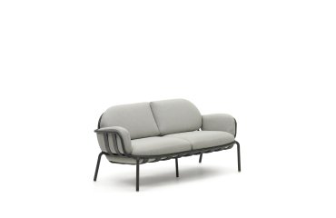 Canapé de jardin Joncols - 2 places -  tissu - structure aluminium grise