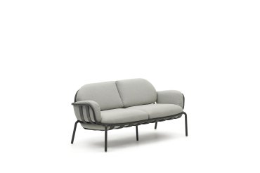 Canapé de jardin Joncols - 2 places -  tissu - structure aluminium grise