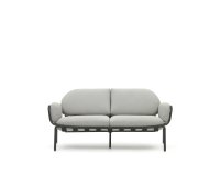 Joncols outdoor aluminium 2 seater sofa with powder coated grey finish, 165 cm