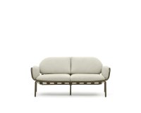 Joncols outdoor aluminium 2 seater sofa with powder coated green finish, 165 cm