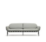 Sofá 3 plazas de exterior Joncols de aluminio con acabado pintado gris 225 cm