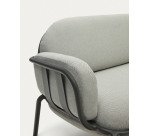 Sofá 3 plazas de exterior Joncols de aluminio con acabado pintado gris 225 cm