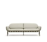 Sofá 3 plazas de exterior Joncols de aluminio con acabado pintado verde 225 cm