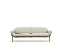 Joncols outdoor aluminium 3 seater sofa with powder coated green finish, 225 cm