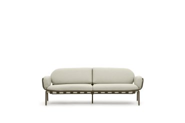 Canapé de jardin Joncols - 3 places - tissu - structure aluminium verte