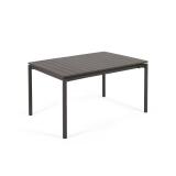 Table de jardin extensible Zaltana en aluminium noir mat 140 (200) x 90 cm