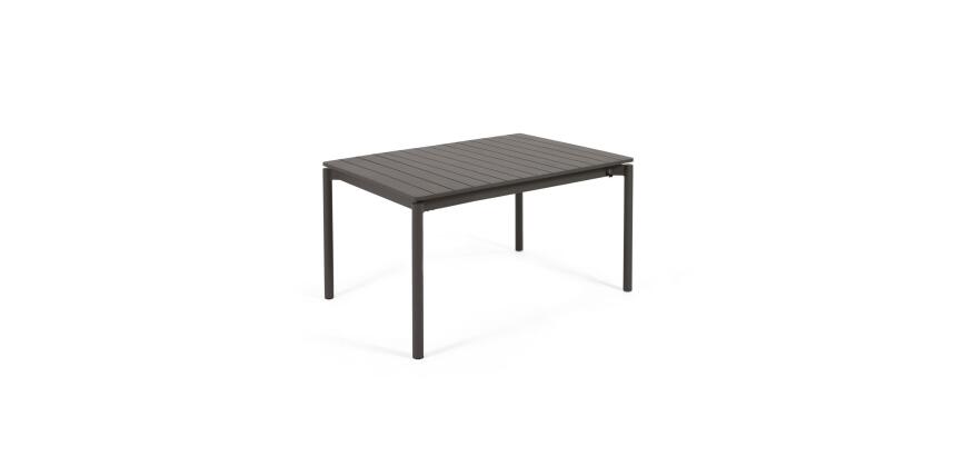 Mesa extensible de exterior Zaltana de aluminio con acabado negro mate 140 (200) x 90 cm